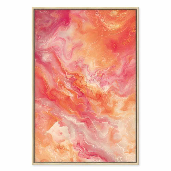 Quadro - Fiery Colors - Dynamic Shapes in Colors of Fire and Pink