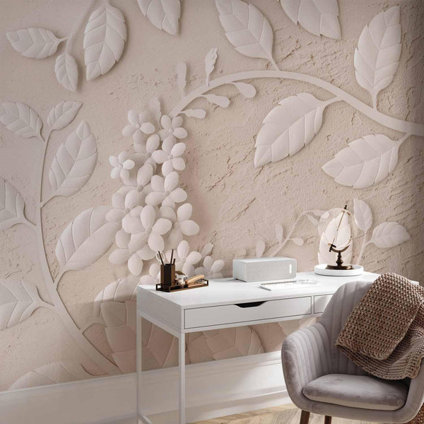 Carta da parati - Paper Flowers (Beige)