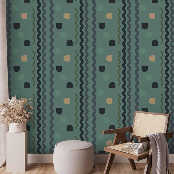 Tappezzeria murale - Mint Wave