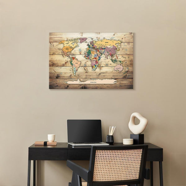 Quadro - World Map: Colourful Continents