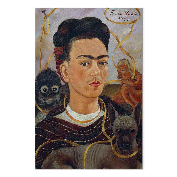 Quadro - Frida Kahlo – Self-Portrait with Changuito