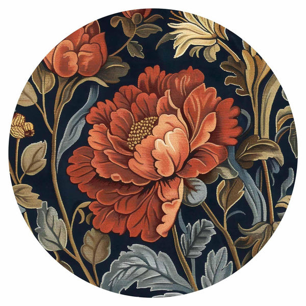 Carta da parati rotondi - Tapestry-style large retro flowers