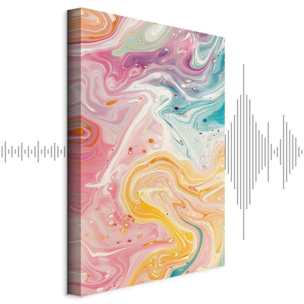 Quadro - Colorful Chaos - Dynamic Shapes in Shades of Pink Yellow and Blue