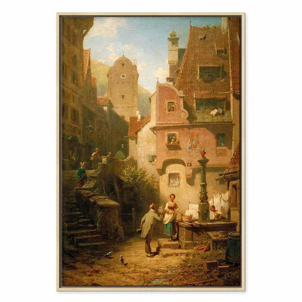 Quadro - Carl Spitzweg – Well-Wisher Presenting Flowers