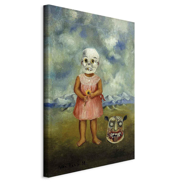 Quadro - Frida Kahlo – Girl with Death Mask (She Plays Alone)