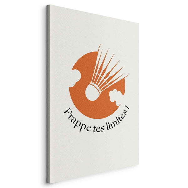 Quadro - Badminton Shuttlecock on an Orange Circle Background