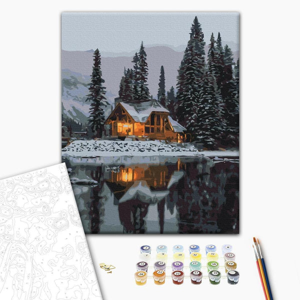 Quadro fai da te - Snow-covered cottage in the mountains