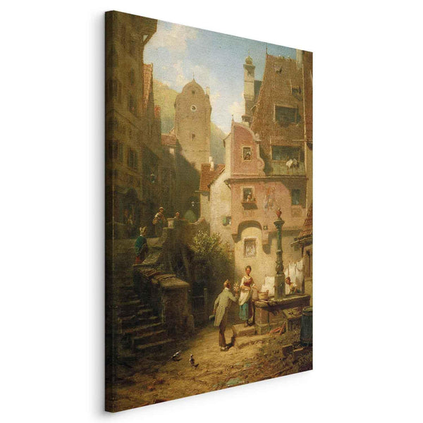 Quadro - Carl Spitzweg – Well-Wisher Presenting Flowers