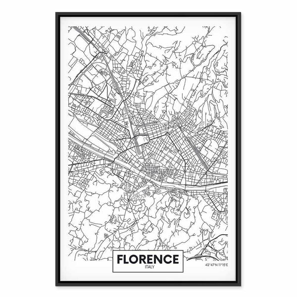 Quadro - Florence Map (1 Part) Vertical