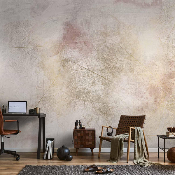 Carta da parati - Summer memory - abstract background with shadow of dried leaves