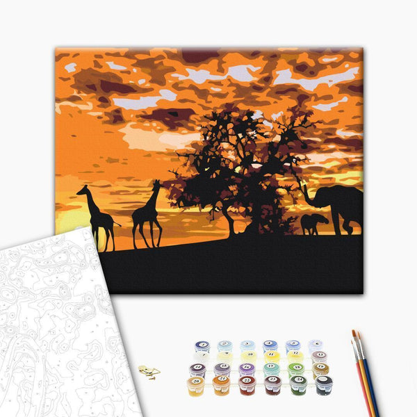 Quadro fai da te - Savannah (Giraffes & Elephants)