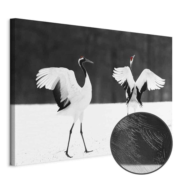 Quadro - Dancing Cranes (1 Part) Wide