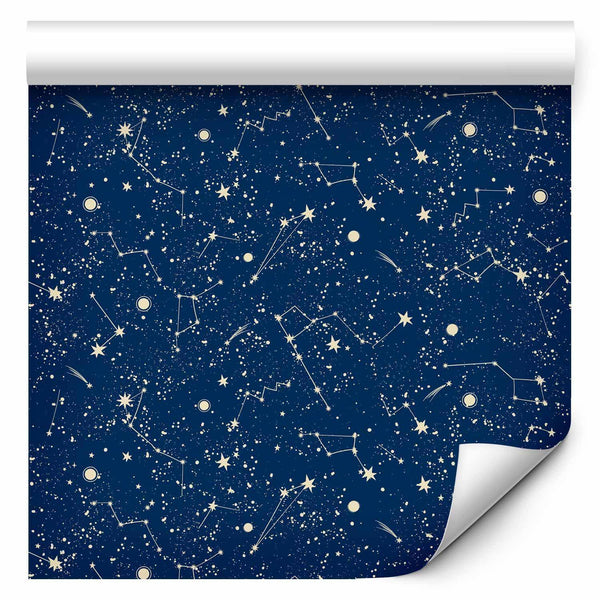 Tappezzeria murale - Cosmic Inspirations - Pattern with Stars and Constellations on a Dark Background