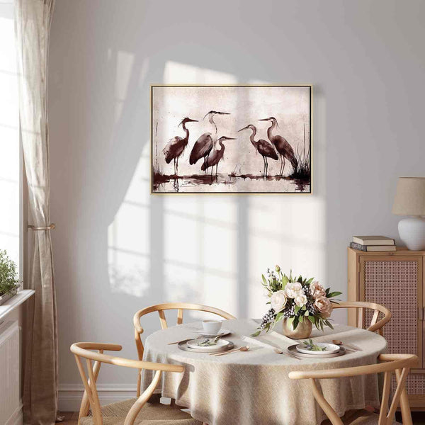 Quadro - Herons painted with ink