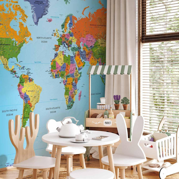 Carta da parati - World Map: Colourful Geography