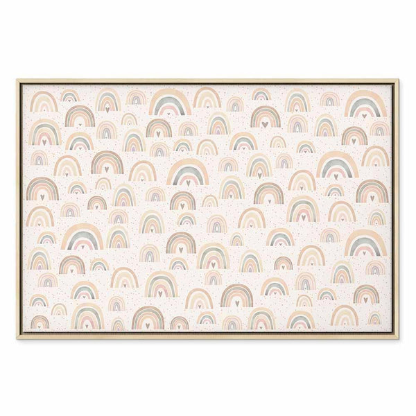 Quadro - Spring - Pastel Rainbows with Hearts on a Rainy Day