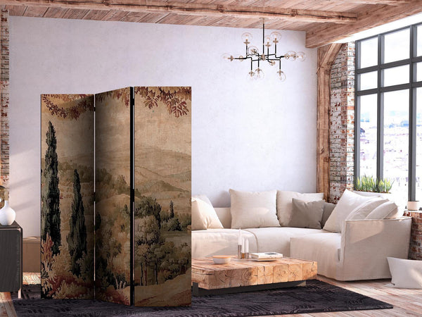 Paravento - Landscape with Cypresses - Old Tapestry with Mediterranean Vegetation