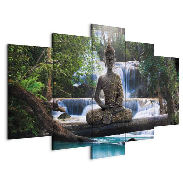 Quadro - Buddha and waterfall