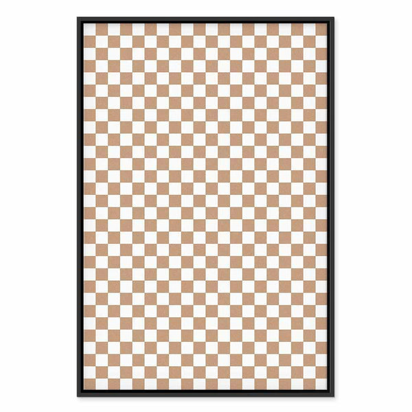 Quadro - Checkerboard Pattern - Brown-White Grid with a Subtle Noise