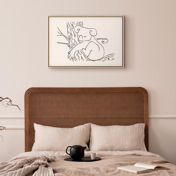 Quadro - Quiet Charm of Nature (1-part) - Sleeping Koala in Black and White