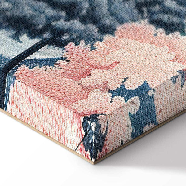 Quadro - Landscape with the Ocean Cliffs and Trees in Delicate Pink Shades