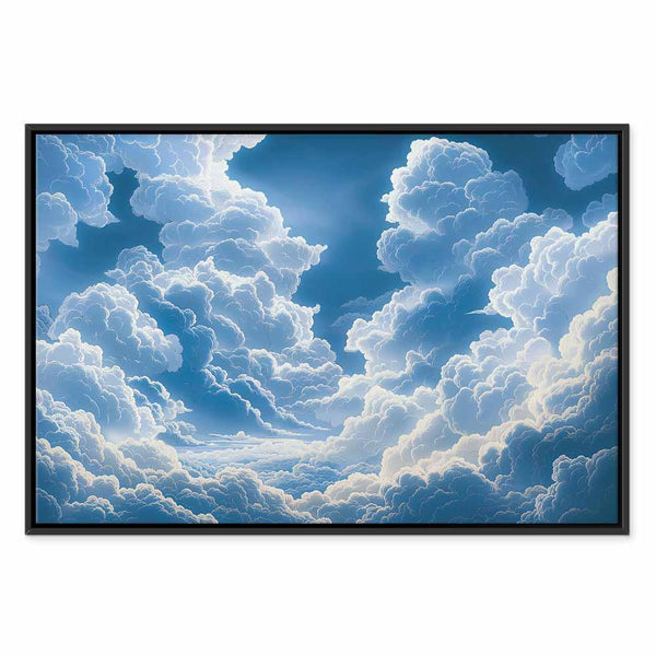 Quadro - Blue Sky Breaking Through White Fluffy Clouds