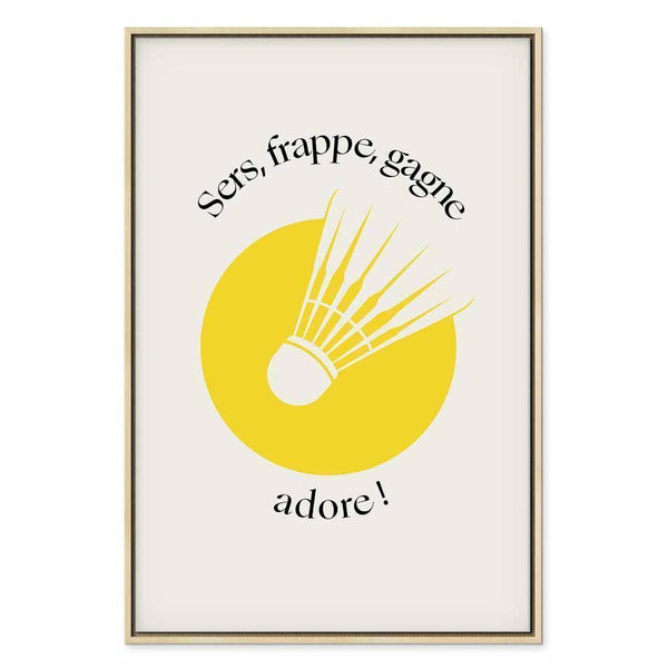 Quadro - Badminton Shuttlecock on a Yellow Circle Background