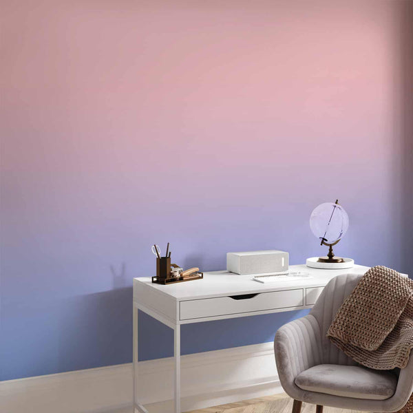 Carta da parati - Pink Dawn - Gradient Background from Pink to Cool Blue