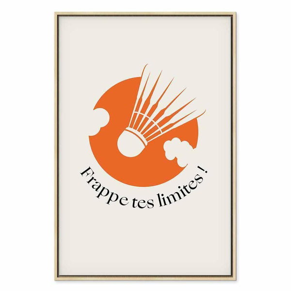 Quadro - Badminton Shuttlecock on an Orange Circle Background
