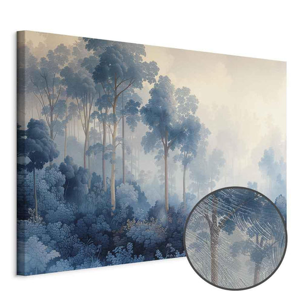 Quadro - Landscape with Trees in Illustrative Style Fairy-Tale Blue Forest