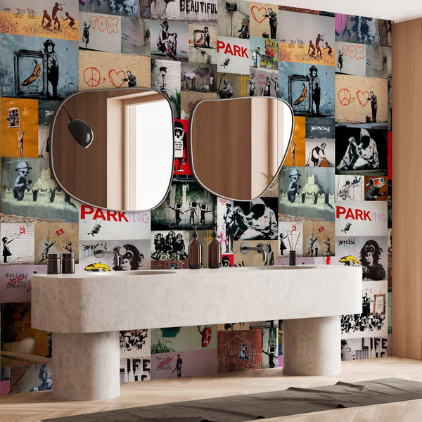 Tappezzeria murale - Banksy - a collage