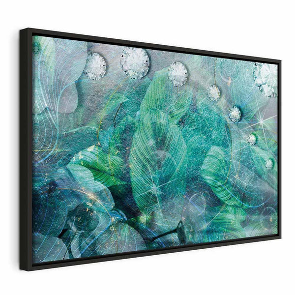 Quadro - Turquoise Leaves (1 Part) Wide