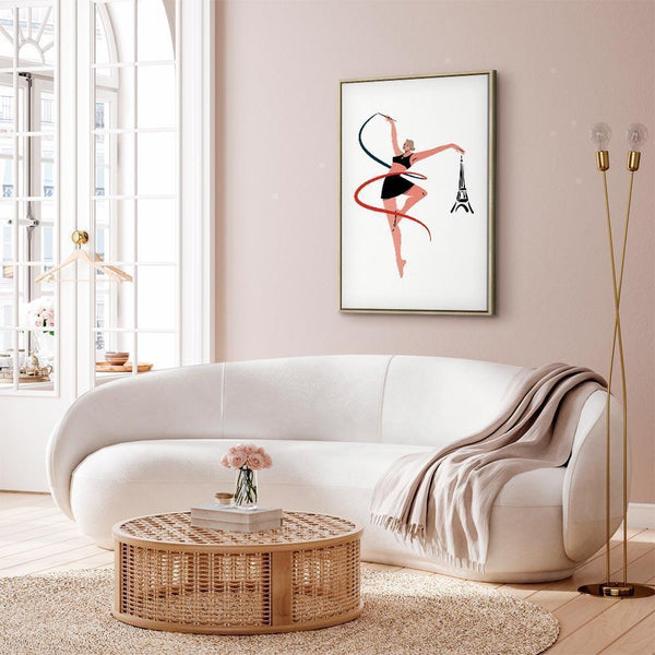 Quadro - Rhythmic Gymnastics - Illustration of a Woman With a Ribbon