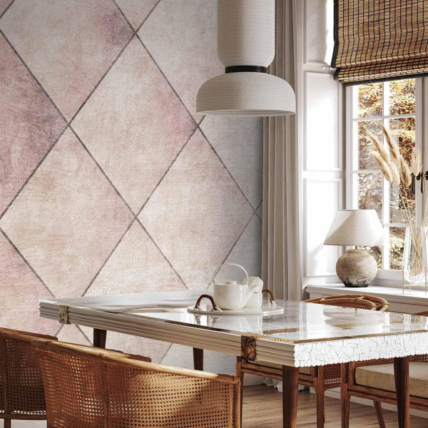 Carta da parati - Perfect cuts - geometric symmetrical tiled pattern with pattern