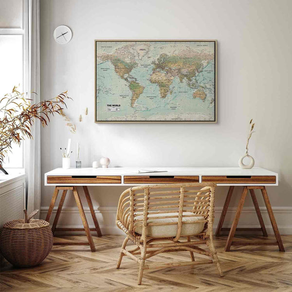 Quadro - World Map: Beautiful World