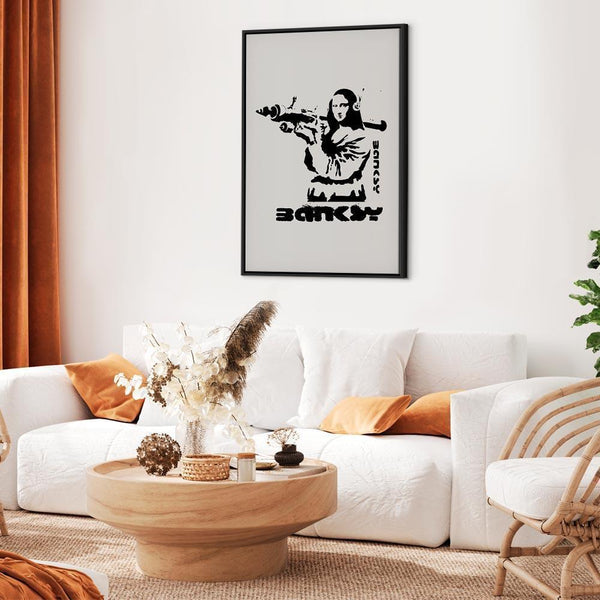 Quadro - Contrast Duel (1-part) - Banksy on Mural with Mona Lisa