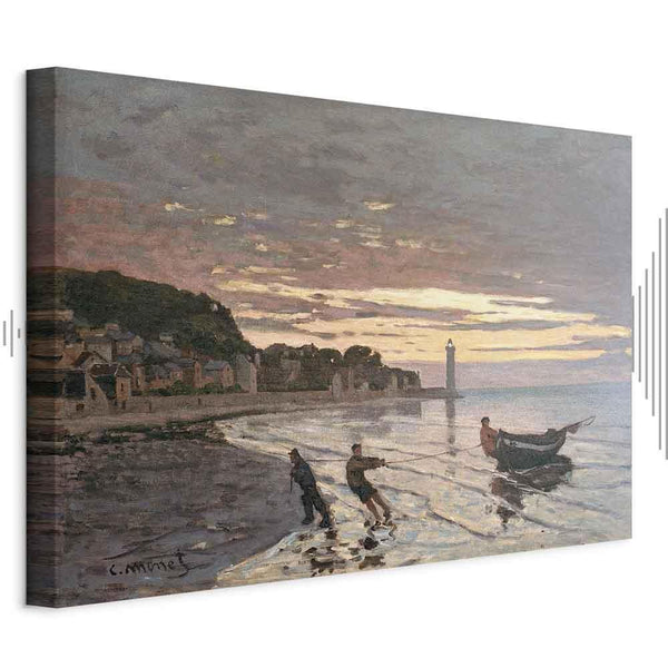 Quadro - Claude Monet – Hauling a Boat Ashore, Honfleur