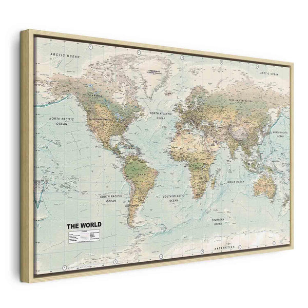 Quadro - World Map: Beautiful World