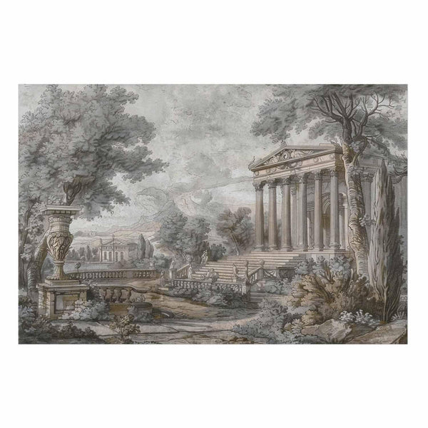 Poster - Temple on the Hill - Greek Architecture in Muted Tones