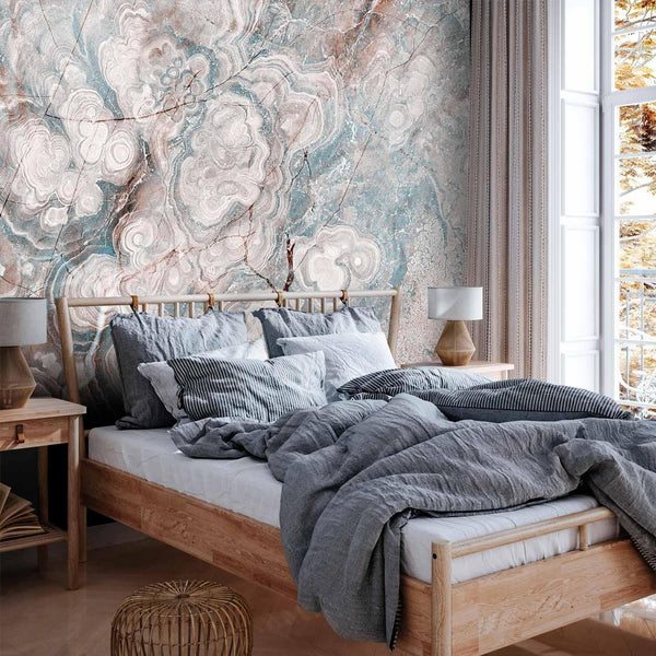 Carta da parati - Marble Flowers - Natural Stone Structures in Pastel Colours