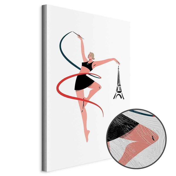 Quadro - Rhythmic Gymnastics - Illustration of a Woman With a Ribbon