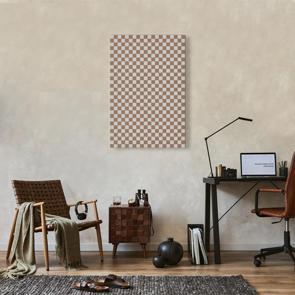 Quadro - Checkerboard Pattern - Brown-White Grid with a Subtle Noise