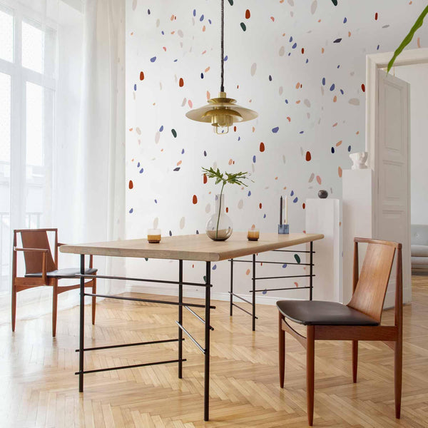 Carta da parati - Classic Terrazzo on White Background