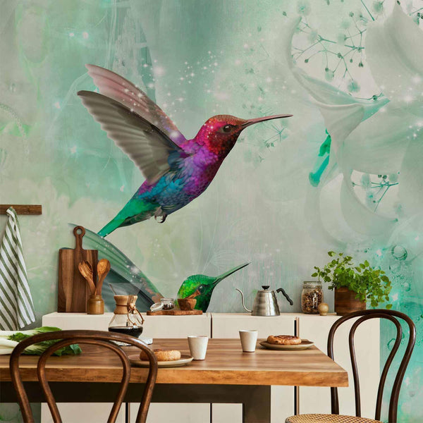 Carta da parati - Colourful Hummingbirds (Green)