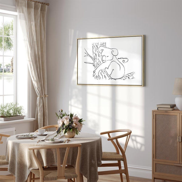 Quadro - Quiet Charm of Nature (1-part) - Sleeping Koala in Black and White
