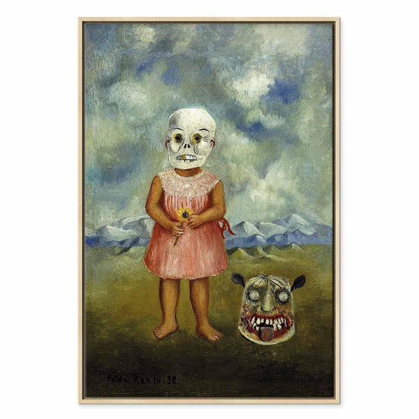Quadro - Frida Kahlo – Girl with Death Mask (She Plays Alone)