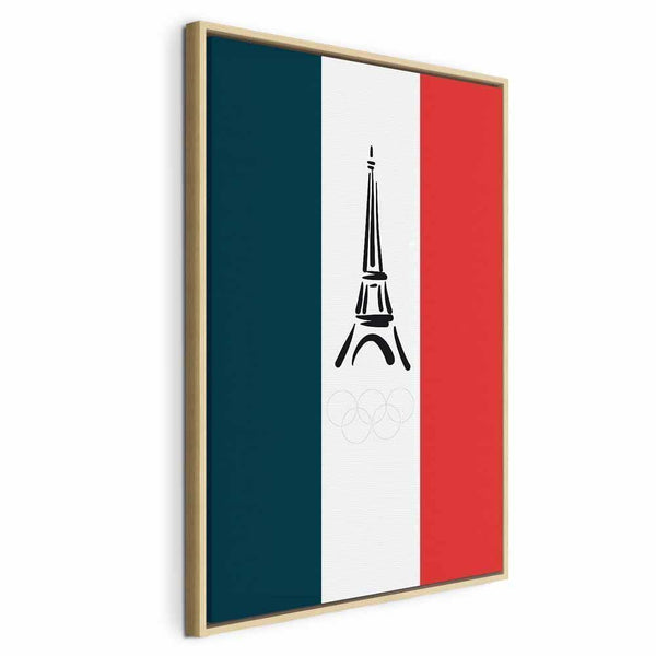 Quadro - French Flag With Graphic Eiffel Tower