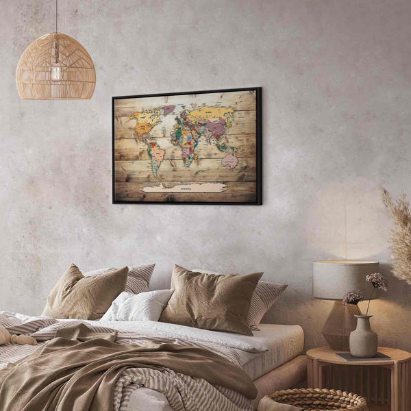 Quadro - World Map: Colourful Continents