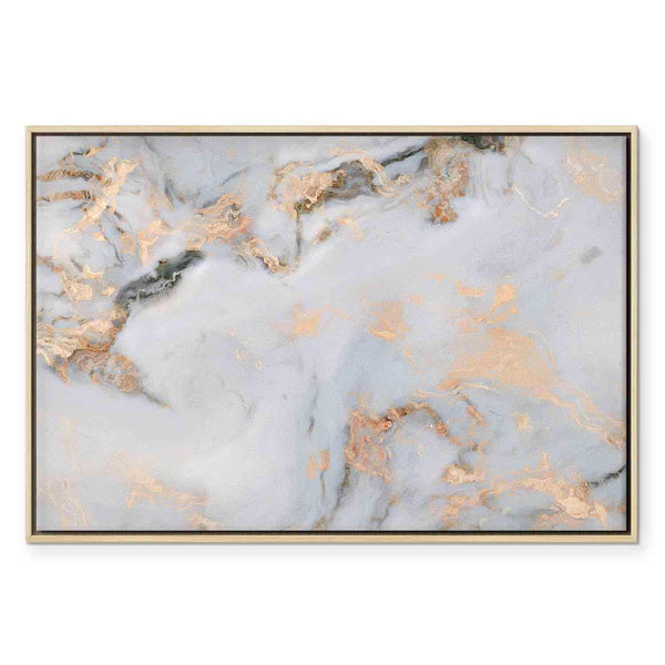 Quadro - White stone – elegant marble with golden reflections