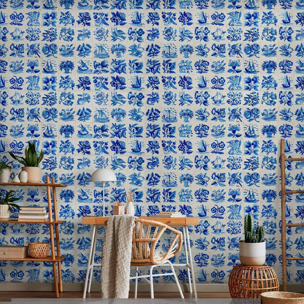 Carta da parati - Azulejos tiles – traditional Portuguese ceramic tiles